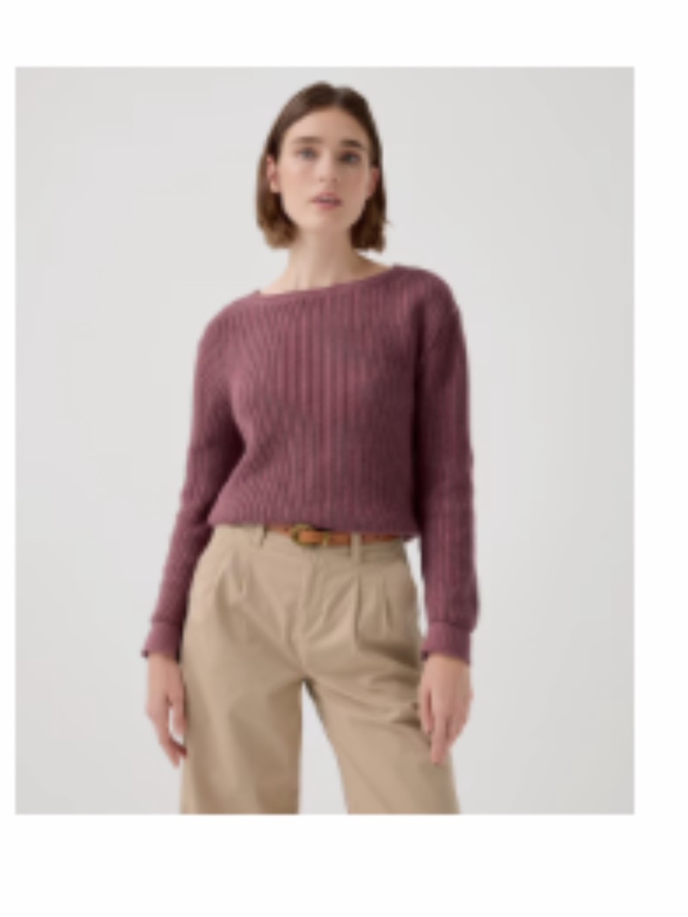 Pact Women's Mauve Boatneck Sweater